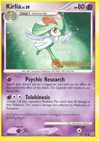 Pokemon Cards Kirlia Pre Release Secret Wonders Promo
