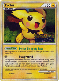 Promo Pichu Pre Release Staff Pokemon League Promo 2009-2010