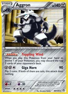 Pokemon Trading Card Game Aggron 80/124 Holo Rare Black & White Dragons Exalted