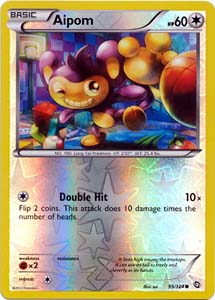 Pokemon Trading Card Game Aipom 99/124 Common Reverse Holo Black & White Dragons Exalted