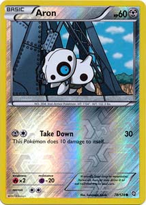 Pokemon Trading Card Game Aron 78/124 Reverse Holo Common Black & White Dragons Exalted