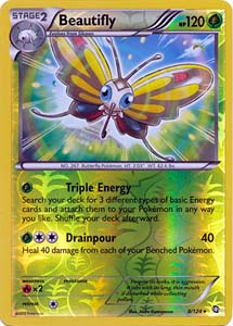 Pokemon Trading Card Game Beautifly 8/124 Rare Reverse Holo Black & White Dragons Exalted