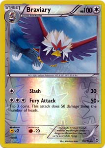 Pokemon Trading Card Game Braviary 112/124 Rare Reverse Holo Black & White Dragons Exalted