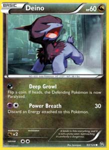 Pokemon Trading Card Game Deino 93/124 Common Black & White Dragons Exalted