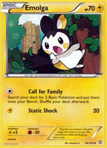 Pokemon Trading Card Game Emolga 45/124 Uncommon Black & White Dragons Exalted