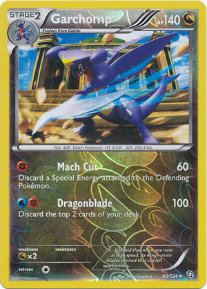 Pokemon Trading Card Game Garchomp 90/124 Reverse Holo Rare Black & White Dragons Exalted