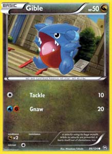 Pokemon Trading Card Game Gible 86/124 Common Black & White Dragons Exalted