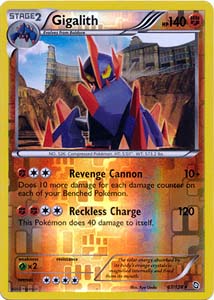 Pokemon Trading Card Game Gigalith 67/124 Reverse Holo Rare Black & White Dragons Exalted