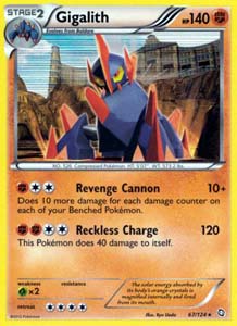Pokemon Trading Card Game Gigalith 67/124 Holo Rare Black & White Dragons Exalted