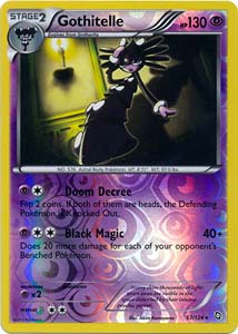 Pokemon Trading Card Game Gothitelle 57/124 Reverse Holo Rare Black & White Dragons Exalted