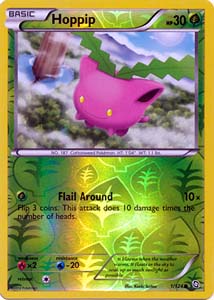 Pokemon Trading Card Game Hoppip 1/124 Reverse Holo Common Black & White Dragons Exalted