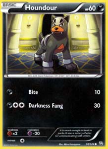 Pokemon Trading Card Game Houndour 74/124 Common Black & White Dragons Exalted