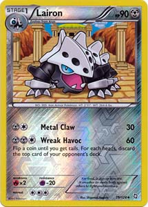 Pokemon Trading Card Game Lairon 79/124 Uncommon Reverse Holo Black & White Dragons Exalted