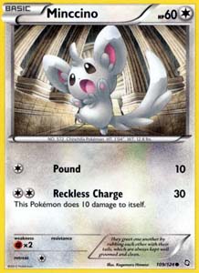 Pokemon Trading Card Game Minccino 109/124 Common Black & White Dragons Exalted