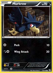 Pokemon Trading Card Game Murkrow 72/124 Common Black & White Dragons Exalted