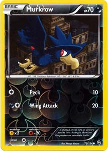 Pokemon Trading Card Game Murkrow 72/124 Reverse Holo Common Black & White Dragons Exalted