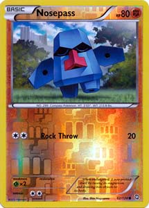 Pokemon Trading Card Game Nosepass 62/124 Reverse Holo Common Black & White Dragons Exalted