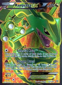 Pokemon Trading Card Game Rayquaza EX 123/124 Full Art Holo Rare Black & White Dragons Exalted