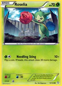 Pokemon Trading Card Game Roselia 13/124 Common Black & White Dragons Exalted