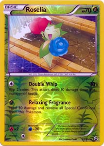 Pokemon Trading Card Game Roselia 12/124 Reverse HOLO Uncommon Black & White Dragons Exalted