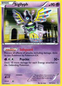 Pokemon Trading Card Game Sigilyph 52/124 Holo Rare Black & White Dragons Exalted