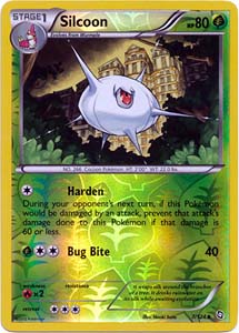Pokemon Trading Card Game Silcoon 7/124 Uncommon Reverse Holo Black & White Dragons Exalted