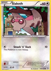 Pokemon Trading Card Game Slakoth 101/124 Common Black & White Dragons Exalted