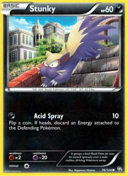 Pokemon Trading Card Game Stunky 76/124 Common Black & White Dragons Exalted
