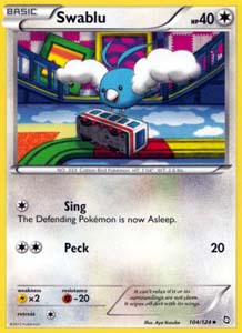 Pokemon Trading Card Game Swablu 104/124 Uncommon Black & White Dragons Exalted