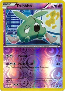 Pokemon Trading Card Game Trubbish 53/124 Reverse Holo Common Black & White Dragons Exalted