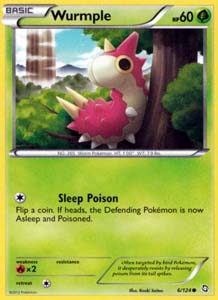 Pokemon Trading Card Game Wurmple 6/124 Common Black & White Dragons Exalted
