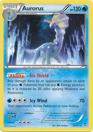 Pokemon Trading Card Game Aurorus 26/111 Rare XY Furious Fists