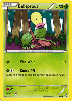 Pokemon Trading Card Game Bellsprout 1/111 Common XY Furious Fists