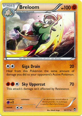 Pokemon Trading Card Game Breloom 50/111  Rare XY Furious Fists