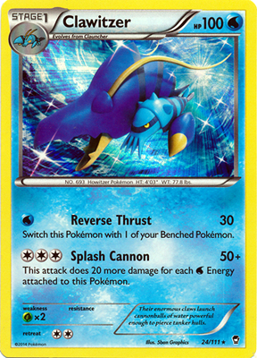 Pokemon Trading Card Game Clawitzer 24/111 Holo Rare XY Furious Fists