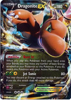 Pokemon Trading Card Game Dragonite EX 74/111 Holo Rare XY Furious Fists