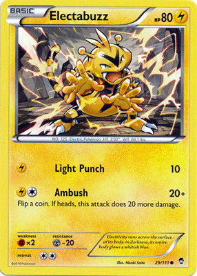 Pokemon Trading Card Game Electabuzz 29/111 Common XY Furious Fists