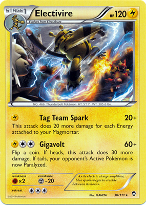 Pokemon Trading Card Game Electivire 30/111  Rare XY Furious Fists