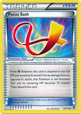 Pokemon Trading Card Game Focus Sash 91/111 Uncommon XY Furious Fists