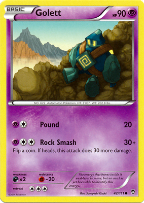 Pokemon Trading Card Game Golett 42/111 Common XY Furious Fists