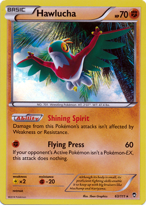 Pokemon Trading Card Game Hawlucha 63/111 Holo Rare XY Furious Fists