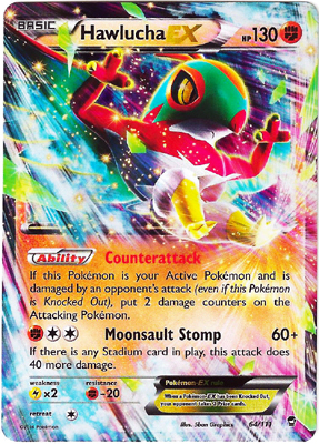 Pokemon Trading Card Game Hawlucha EX 64/111 Holo Rare XY Furious Fists