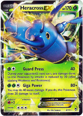 Pokemon Trading Card Game Heracross EX 4/111 Holo Rare XY Furious Fists