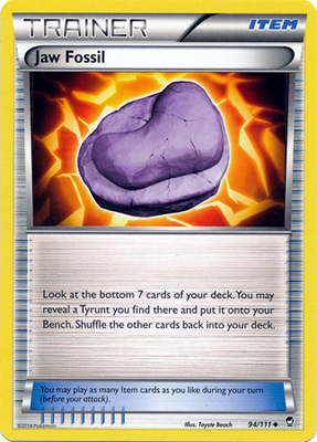 Pokemon Trading Card Game Jaw Fossil 94/111 Uncommon XY Furious Fists