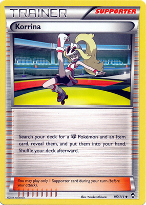 Pokemon Trading Card Game Korrina 95/111 Uncommon XY Furious Fists