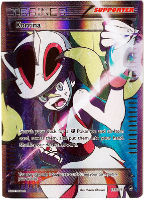 Pokemon Trading Card Game Korrina 111/111 Full Art Holo Rare XY Furious Fists
