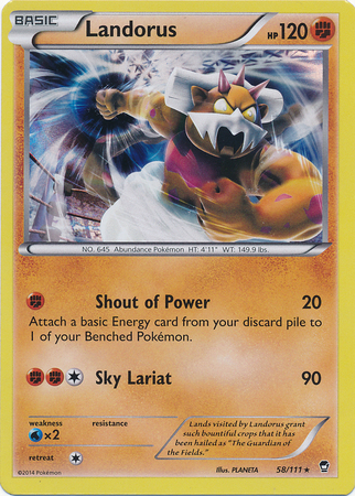 Pokemon Trading Card Game Landorus 58/111 Holo Rare XY Furious Fists