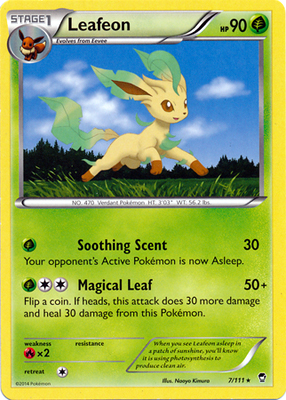 Pokemon Trading Card Game Leafeon 7/111 Rare XY Furious Fists