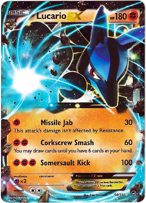 Pokemon Trading Card Game Lucario EX 54/111 Holo Rare XY Furious Fists