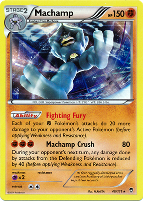 Pokemon Trading Card Game Machamp 46/111 Holo Rare XY Furious Fists